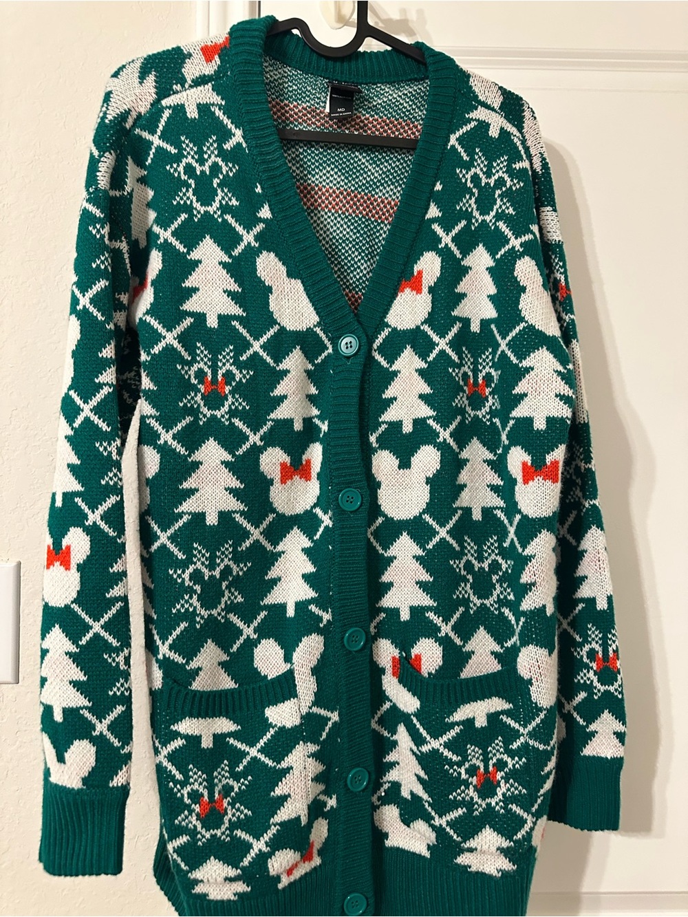 Disney Her Universe Green, White & Red Festive Knit Cardigan